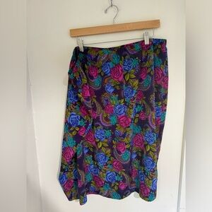 I. 80s vintage rose printed skirt size 24w